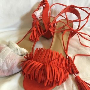 Poppy Fringe Lace-Up Sandals